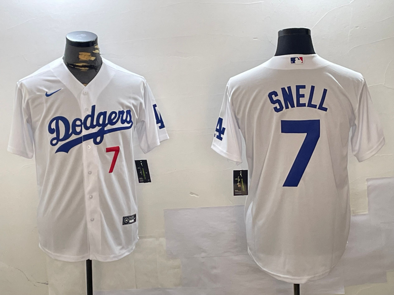 Men's Los Angeles Dodgers Blake Snell #7 White Jersey